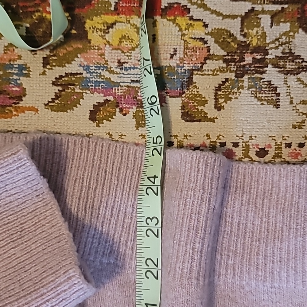 Madewell Tan Ribbed Sweater with Ruffle Yoke - Picture 6 of 10